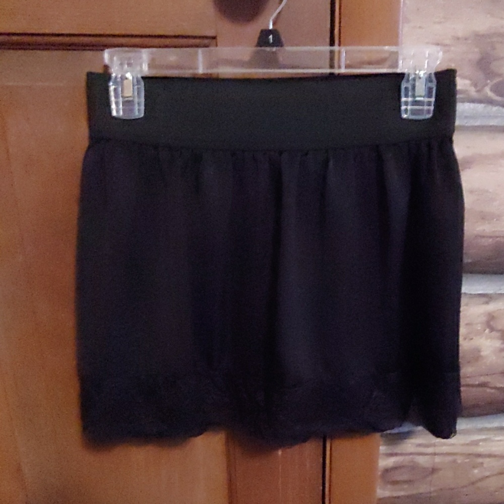 Black mini skirt